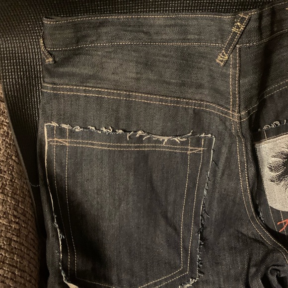 NWT handi premium embroidered shorts, indigo (dark blue) sz 36waist 18.5 length. - Picture 9 of 9